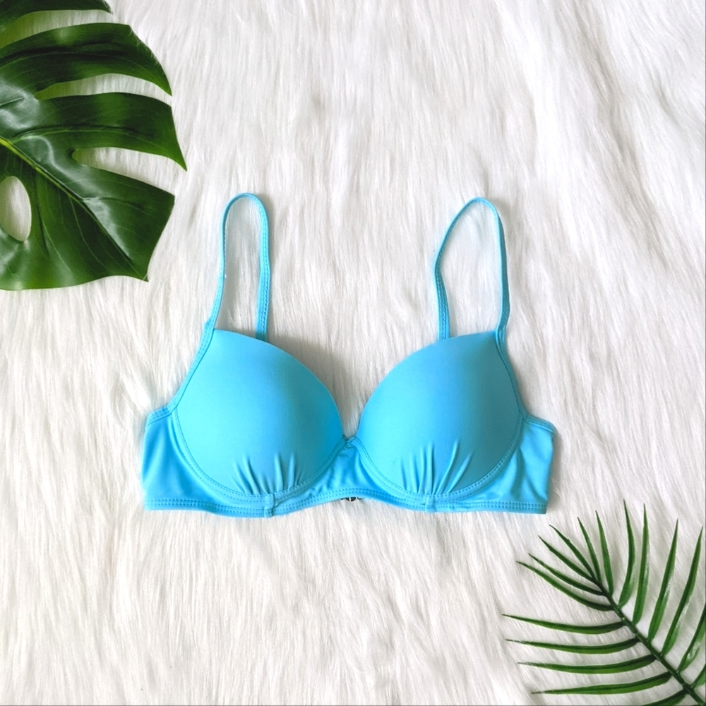 Turquoise blue push up bikini top size S M L